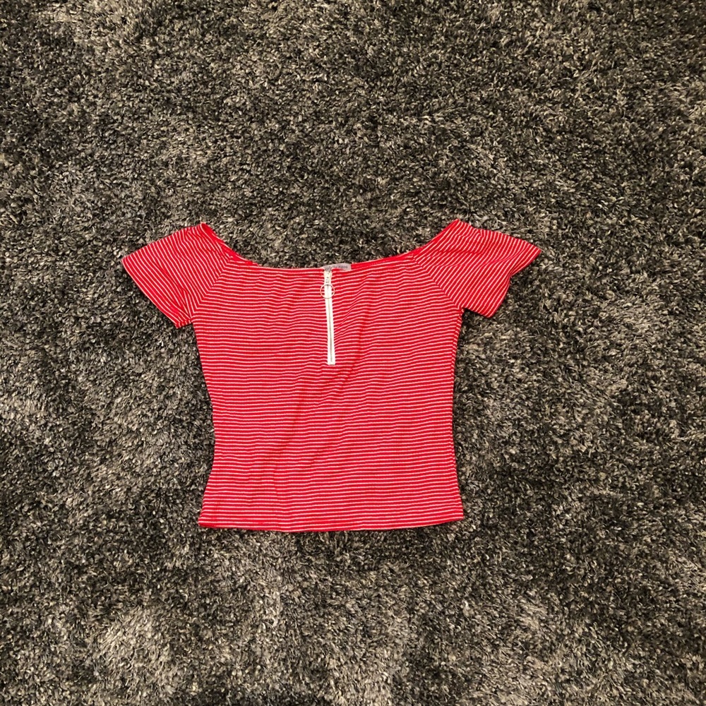 Charlotte Russe Striped Off-Shoulder Top